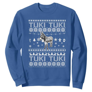 Latin American Christmas Sweatshirt Tuki Tuki Mi Burrito Latino Ugly Christmas TS02 Royal Blue Print Your Wear