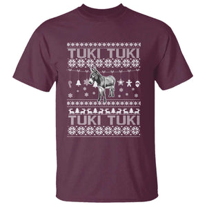 Latin American Christmas T Shirt Tuki Tuki Mi Burrito Latino Ugly Christmas TS02 Maroon Print Your Wear