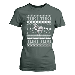 Latin American Christmas T Shirt For Women Tuki Tuki Mi Burrito Latino Ugly Christmas TS02 Dark Forest Green Print Your Wear