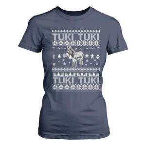 Latin American Christmas T Shirt For Women Tuki Tuki Mi Burrito Latino Ugly Christmas TS02 Navy Print Your Wear