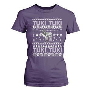 Latin American Christmas T Shirt For Women Tuki Tuki Mi Burrito Latino Ugly Christmas TS02 Purple Print Your Wear