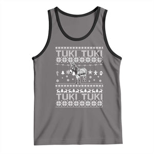 Latin American Christmas Tank Top Tuki Tuki Mi Burrito Latino Ugly Christmas TS02 Deep Heather Black Print Your Wear