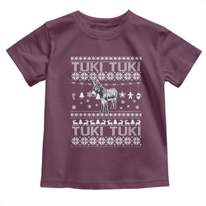 Latin American Christmas Toddler T Shirt Tuki Tuki Mi Burrito Latino Ugly Christmas TS02 Maroon Print Your Wear