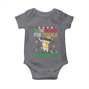 Mexican Christmas Baby Onesie Tis The Season For Tequila Dabbing Alcohol Lover TS02 Charcoal Print Your Wear