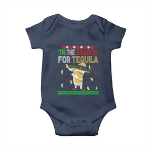 Mexican Christmas Baby Onesie Tis The Season For Tequila Dabbing Alcohol Lover TS02 Navy Print Your Wear