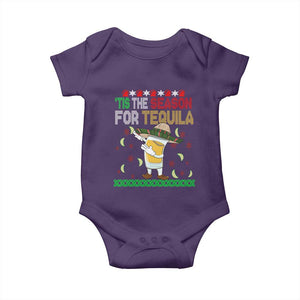 Mexican Christmas Baby Onesie Tis The Season For Tequila Dabbing Alcohol Lover TS02 Purple Print Your Wear