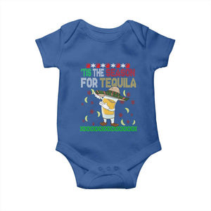 Mexican Christmas Baby Onesie Tis The Season For Tequila Dabbing Alcohol Lover TS02 Royal Blue Print Your Wear