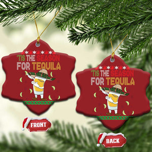 Mexican Xmas Christmas Ornament Tis The Season For Tequila Dabbing Alcohol Lover TS02 Snow Flake Red Print Your Wear