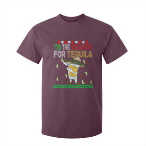 Mexican Christmas T Shirt For Kid Tis The Season For Tequila Dabbing Alcohol Lover TS02 Maroon Print Your Wear