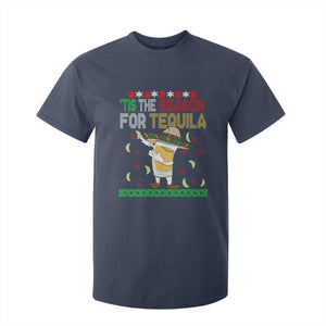 Mexican Christmas T Shirt For Kid Tis The Season For Tequila Dabbing Alcohol Lover TS02 Navy Print Your Wear