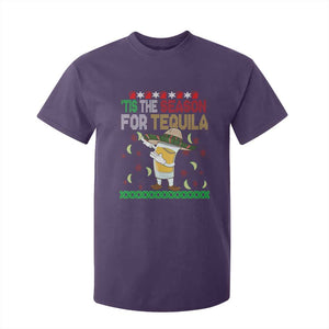 Mexican Christmas T Shirt For Kid Tis The Season For Tequila Dabbing Alcohol Lover TS02 Purple Print Your Wear