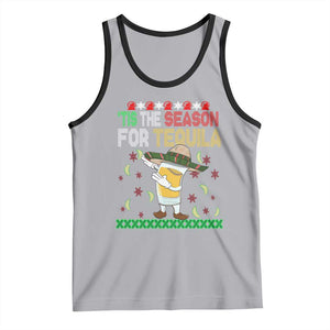 Mexican Christmas Tank Top Tis The Season For Tequila Dabbing Alcohol Lover TS02 Athletic Heather Black Print Your Wear