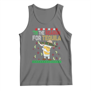 Mexican Christmas Tank Top Tis The Season For Tequila Dabbing Alcohol Lover TS02 Black Heather Print Your Wear