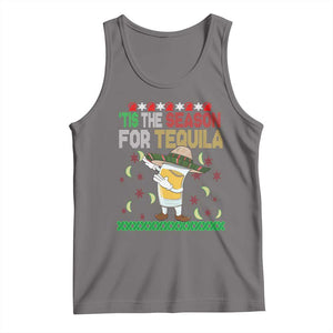 Mexican Christmas Tank Top Tis The Season For Tequila Dabbing Alcohol Lover TS02 Deep Heather Print Your Wear