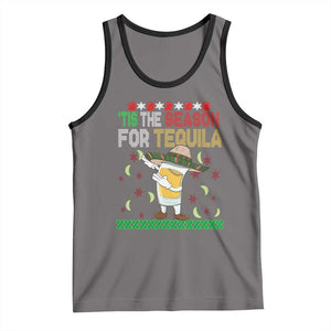 Mexican Christmas Tank Top Tis The Season For Tequila Dabbing Alcohol Lover TS02 Deep Heather Black Print Your Wear