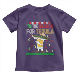 Mexican Christmas Toddler T Shirt Tis The Season For Tequila Dabbing Alcohol Lover TS02 Purple Print Your Wear