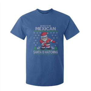 Mexican Christmas T Shirt For Kid Be Nice Santa is Watching Xmas in Mexico Ugly Sweater TS02 Royal Blue Print Your Wear