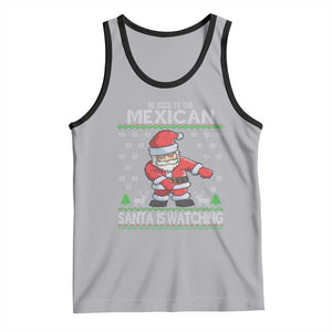 Mexican Christmas Tank Top Be Nice Santa is Watching Xmas in Mexico Ugly Sweater TS02 Athletic Heather Black Print Your Wear