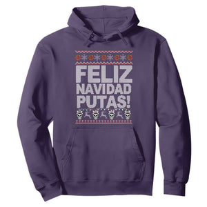 Mexican Christmas Hoodie Feliz Navidad Putas Funny Mexican Ugly Christmas Party TS02 Purple Print Your Wear