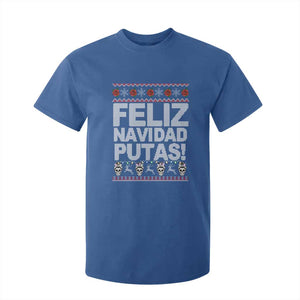 Mexican Christmas T Shirt For Kid Feliz Navidad Putas Funny Mexican Ugly Christmas Party TS02 Royal Blue Print Your Wear