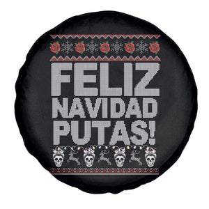 Mexican Xmas Spare Tire Cover Feliz Navidad Putas Funny Mexican Ugly Christmas Party TS02 Print Your Wear