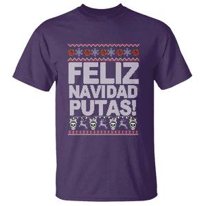 Mexican Christmas T Shirt Feliz Navidad Putas Funny Mexican Ugly Christmas Party TS02 Purple Print Your Wear