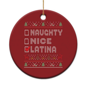 Latin American Xmas Christmas Ornament Naughty Nice Latina Funny Xmas List Hispanic Ugly Sweater TS02 Print Your Wear