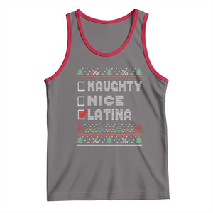 Latin American Christmas Tank Top Naughty Nice Latina Funny Xmas List Hispanic Ugly Sweater TS02 Deep Heather Red Print Your Wear