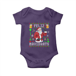 Christmas Dart Lover Baby Onesie Feliz Navidarts Santa Navidad Ugly Sweater TS02 Purple Print Your Wear