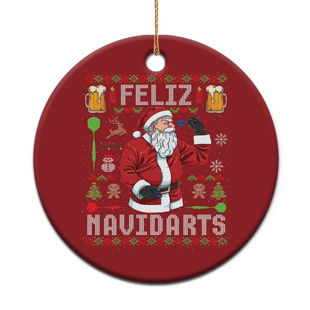 Xmas Dart Lover Christmas Ornament Feliz Navidarts Santa Navidad Ugly Sweater TS02 Print Your Wear