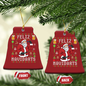 Xmas Dart Lover Christmas Ornament Feliz Navidarts Santa Navidad Ugly Sweater TS02 Bell Flake Red Print Your Wear