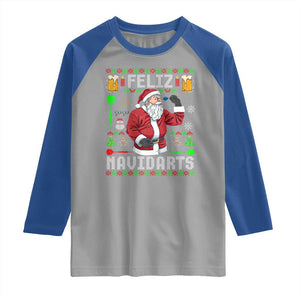 Christmas Dart Lover Raglan Shirt Feliz Navidarts Santa Navidad Ugly Sweater TS02 Sport Gray Royal Print Your Wear