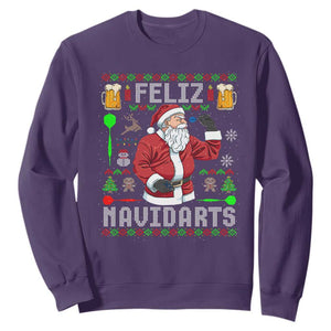 Christmas Dart Lover Sweatshirt Feliz Navidarts Santa Navidad Ugly Sweater TS02 Purple Print Your Wear