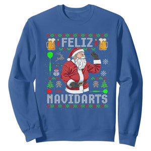 Christmas Dart Lover Sweatshirt Feliz Navidarts Santa Navidad Ugly Sweater TS02 Royal Blue Print Your Wear