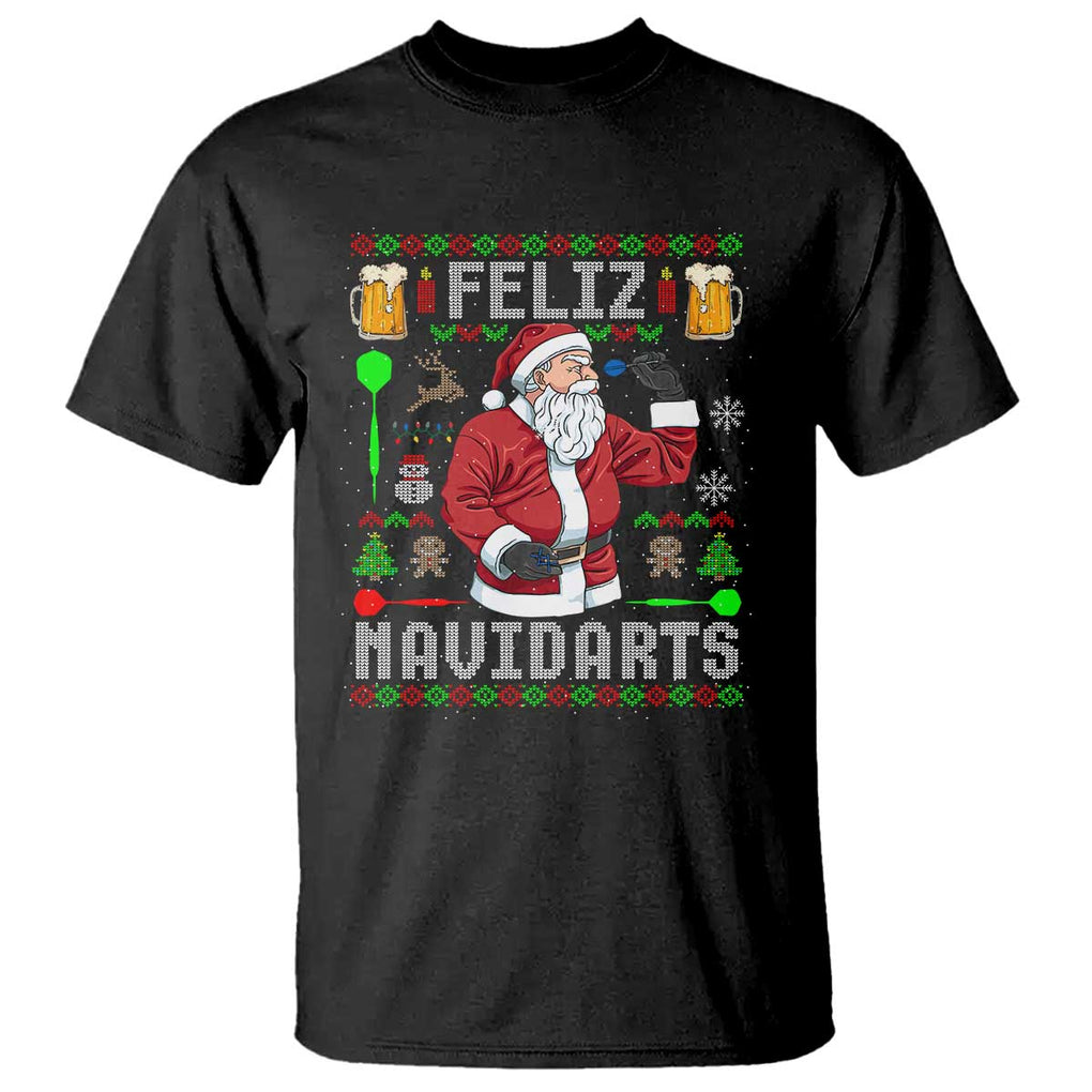 Christmas Dart Lover T Shirt Feliz Navidarts Santa Navidad Ugly Sweater TS02 Black Print Your Wear