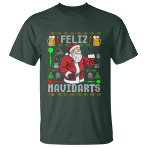 Christmas Dart Lover T Shirt Feliz Navidarts Santa Navidad Ugly Sweater TS02 Dark Forest Green Print Your Wear