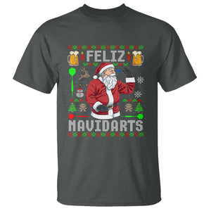 Christmas Dart Lover T Shirt Feliz Navidarts Santa Navidad Ugly Sweater TS02 Dark Heather Print Your Wear