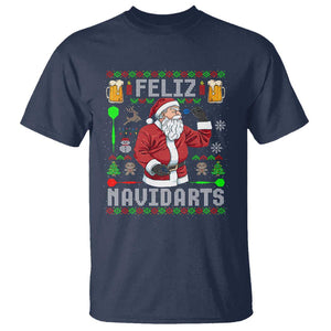 Christmas Dart Lover T Shirt Feliz Navidarts Santa Navidad Ugly Sweater TS02 Navy Print Your Wear