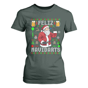 Christmas Dart Lover T Shirt For Women Feliz Navidarts Santa Navidad Ugly Sweater TS02 Dark Forest Green Print Your Wear