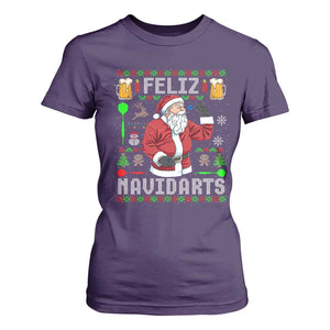 Christmas Dart Lover T Shirt For Women Feliz Navidarts Santa Navidad Ugly Sweater TS02 Purple Print Your Wear