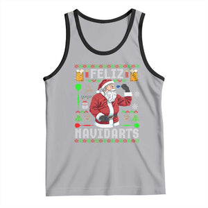 Christmas Dart Lover Tank Top Feliz Navidarts Santa Navidad Ugly Sweater TS02 Athletic Heather Black Print Your Wear