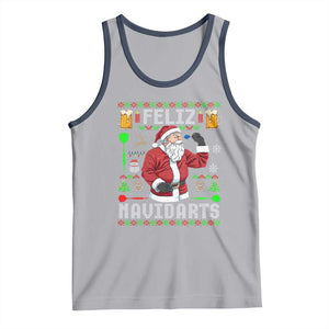 Christmas Dart Lover Tank Top Feliz Navidarts Santa Navidad Ugly Sweater TS02 Athletic Heather Navy Print Your Wear