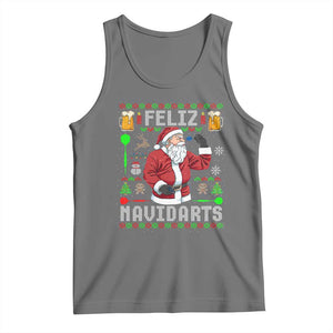 Christmas Dart Lover Tank Top Feliz Navidarts Santa Navidad Ugly Sweater TS02 Black Heather Print Your Wear