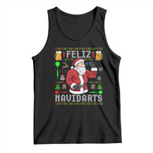 Christmas Dart Lover Tank Top Feliz Navidarts Santa Navidad Ugly Sweater TS02 Black Print Your Wear