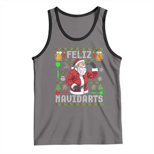 Christmas Dart Lover Tank Top Feliz Navidarts Santa Navidad Ugly Sweater TS02 Deep Heather Black Print Your Wear