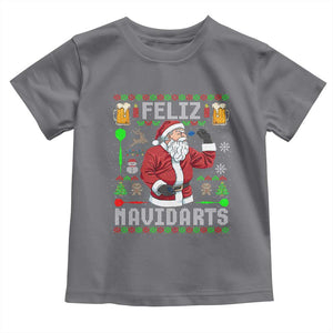 Christmas Dart Lover Toddler T Shirt Feliz Navidarts Santa Navidad Ugly Sweater TS02 Charcoal Print Your Wear