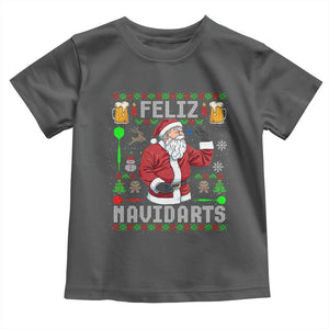 Christmas Dart Lover Toddler T Shirt Feliz Navidarts Santa Navidad Ugly Sweater TS02 Dark Heather Print Your Wear