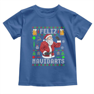 Christmas Dart Lover Toddler T Shirt Feliz Navidarts Santa Navidad Ugly Sweater TS02 Royal Blue Print Your Wear