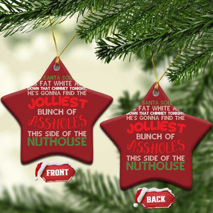 Funny Xmas Movie Christmas Ornament Jolliest Bunch of Assholes This Side of The Nuthouse Xmas Vacation TS02 Star Red Print Your Wear