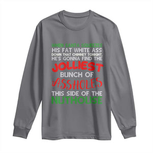 Funny Christmas Movie Long Sleeve Shirt Jolliest Bunch of Assholes This Side of The Nuthouse Xmas Vacation TS02 Charcoal Print Your Wear